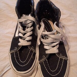 Black and White Kids High-Top Sneakers